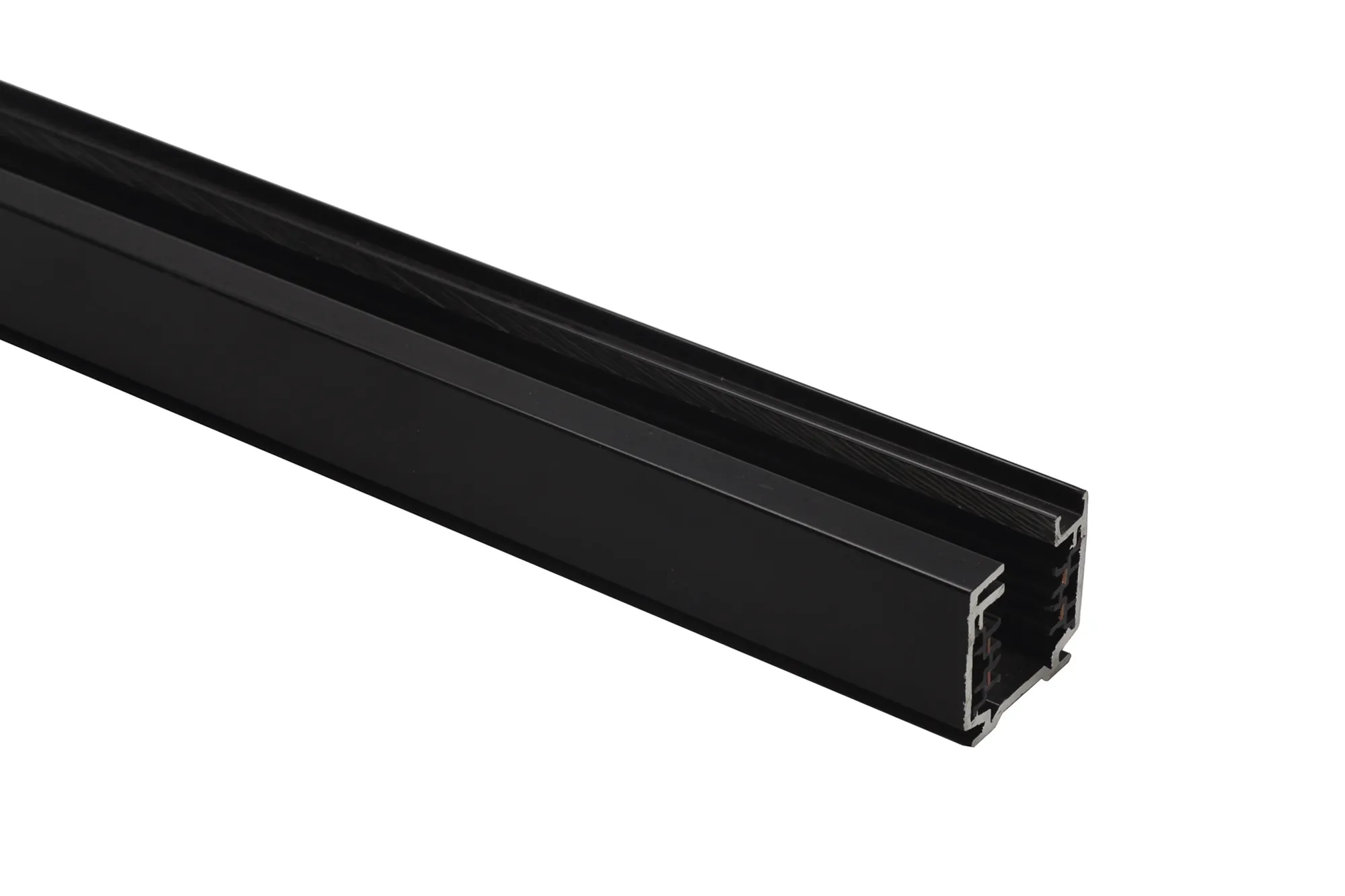 25-402  4m Black Aluminium Profile Surface Mounted Track 36 x 32mm